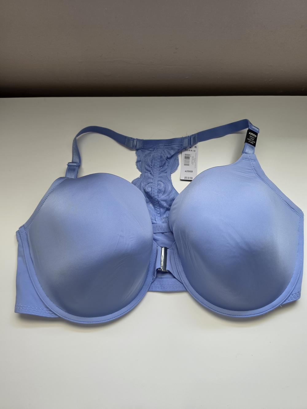 NWT! Torrid 42DDD - Light Blue Molded Cup Racerback Bra